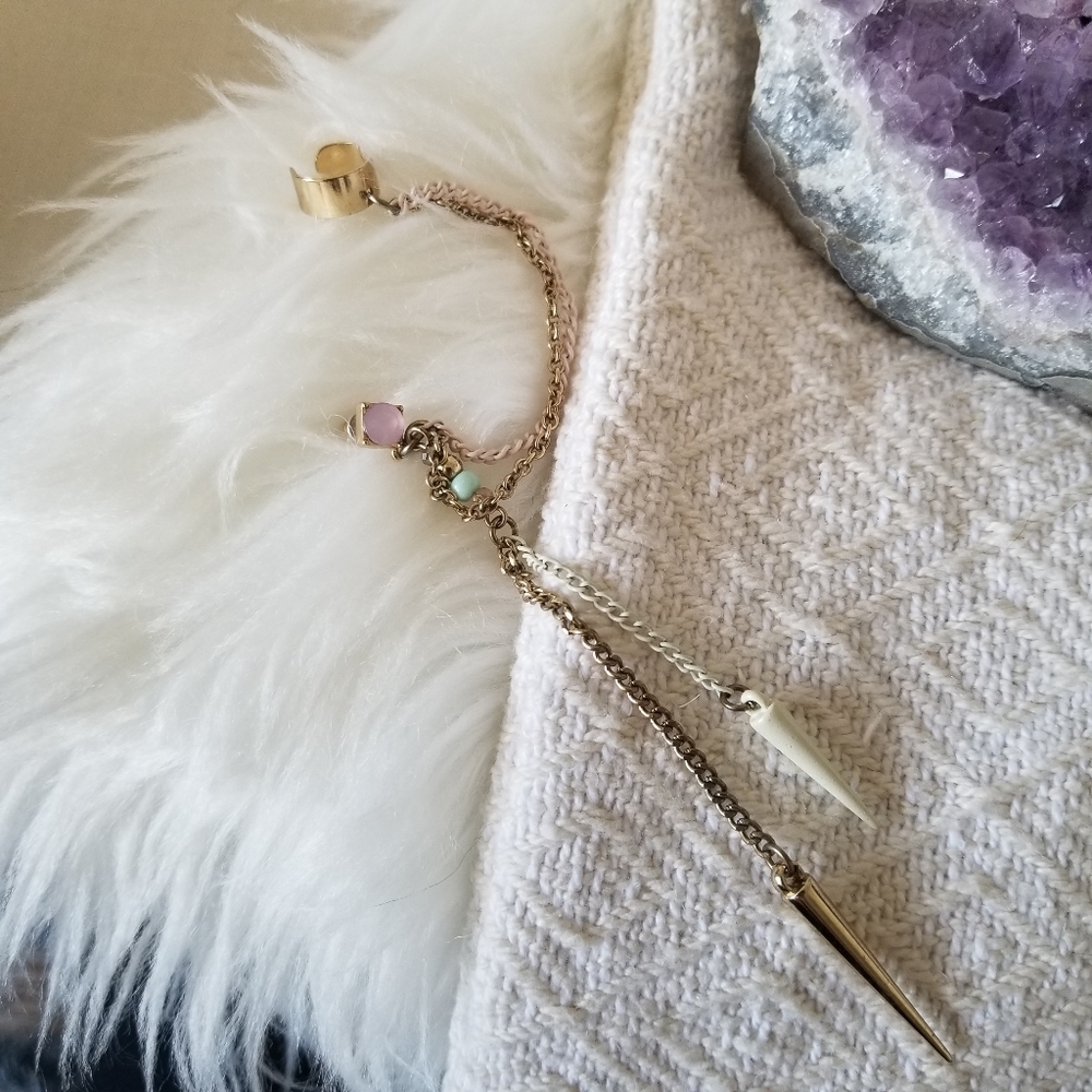Statement one side cuff earring.